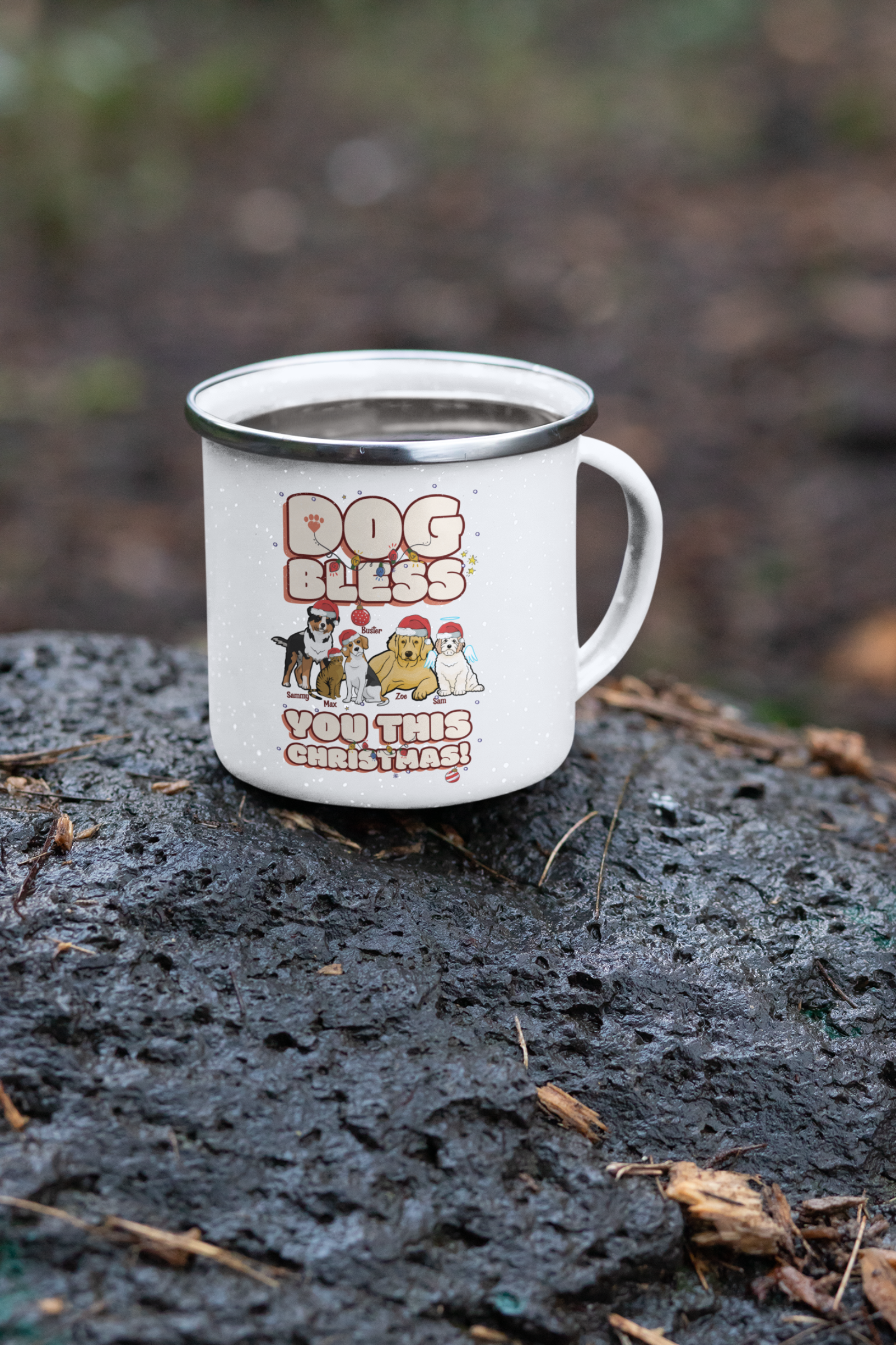 Dog Bless You This Christmas Customized Enamel Mug for Dogs Lover