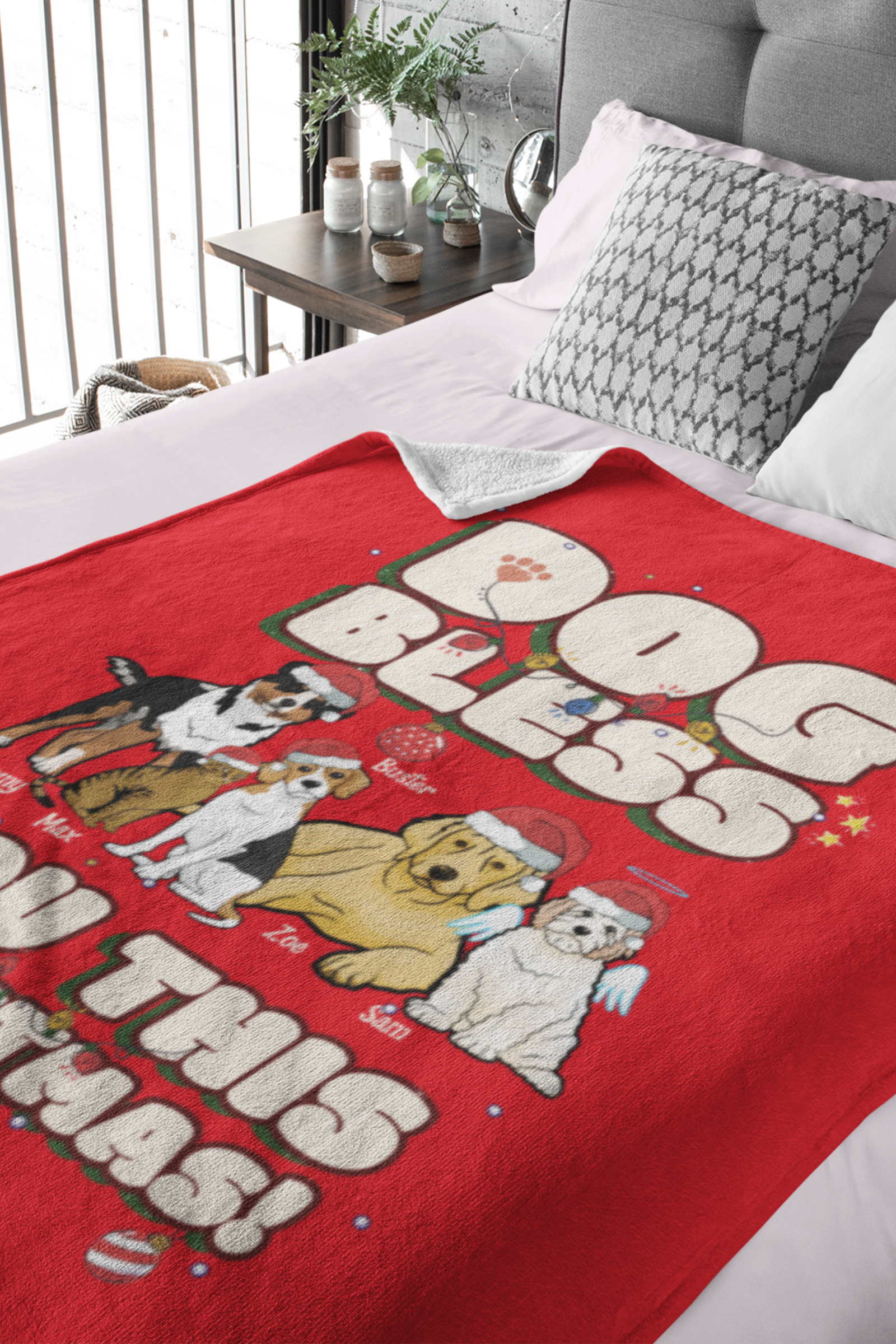 Dog Bless You This Christmas Personalized Blanket for Pet Lovers