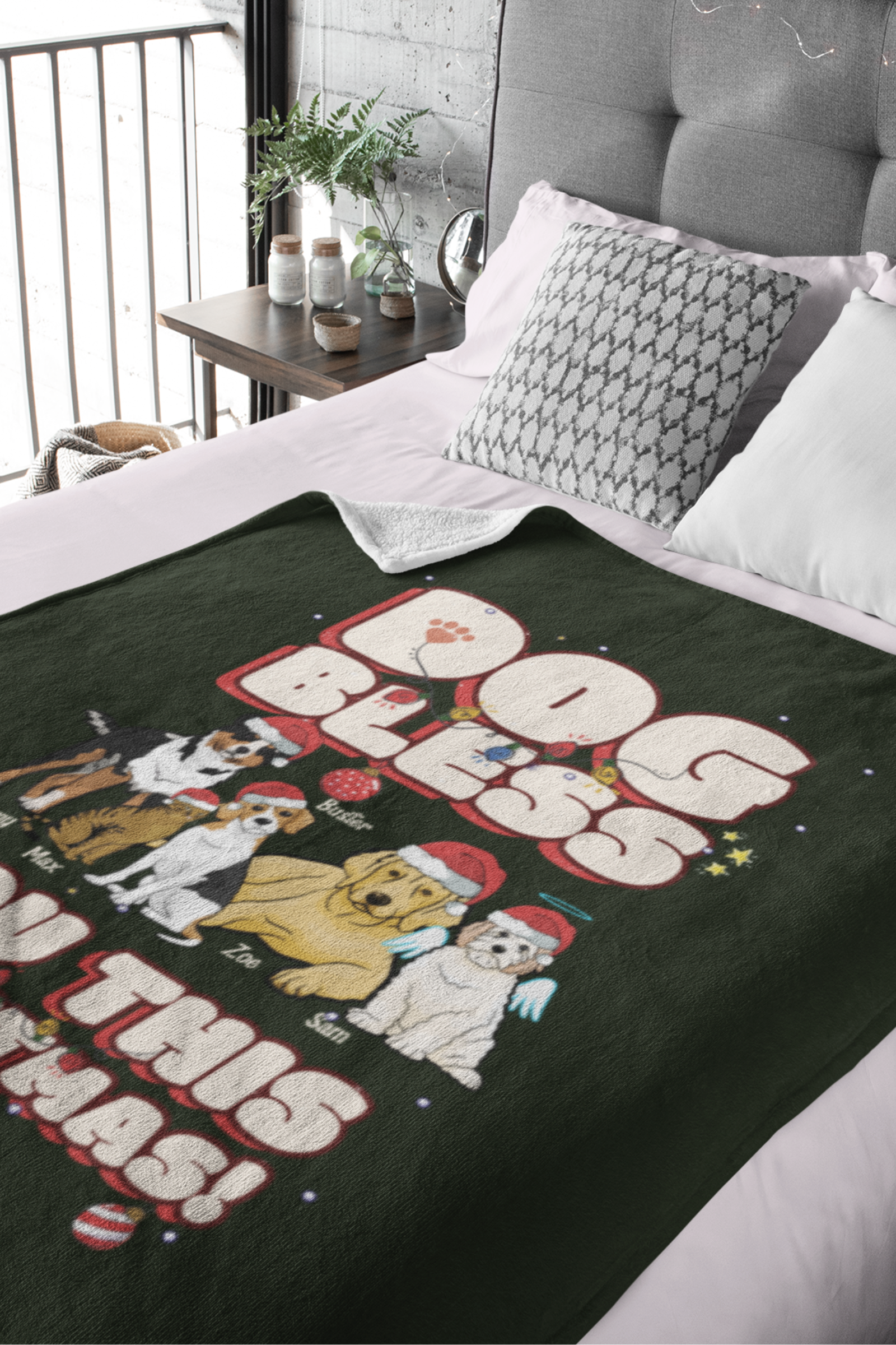 Dog Bless You This Christmas Personalized Blanket for Pet Lovers