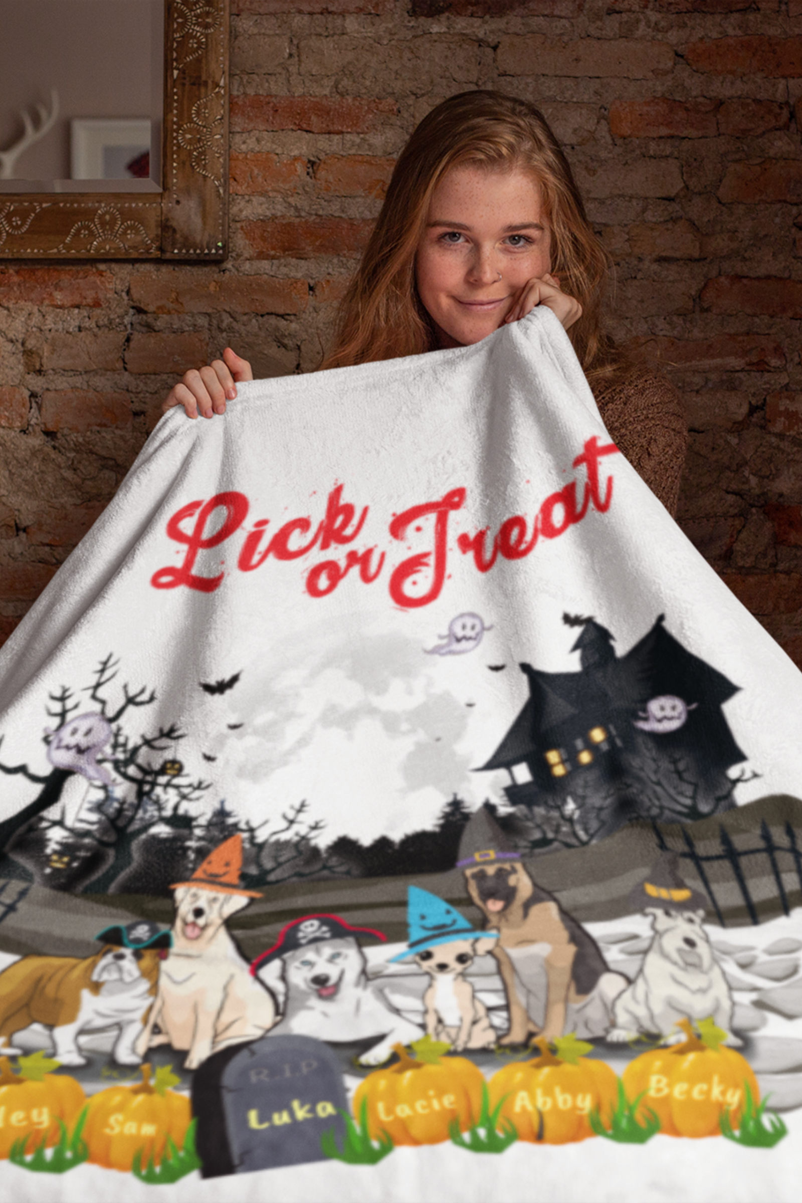 Halloween Themed Personalized Blanket for Pet Lovers