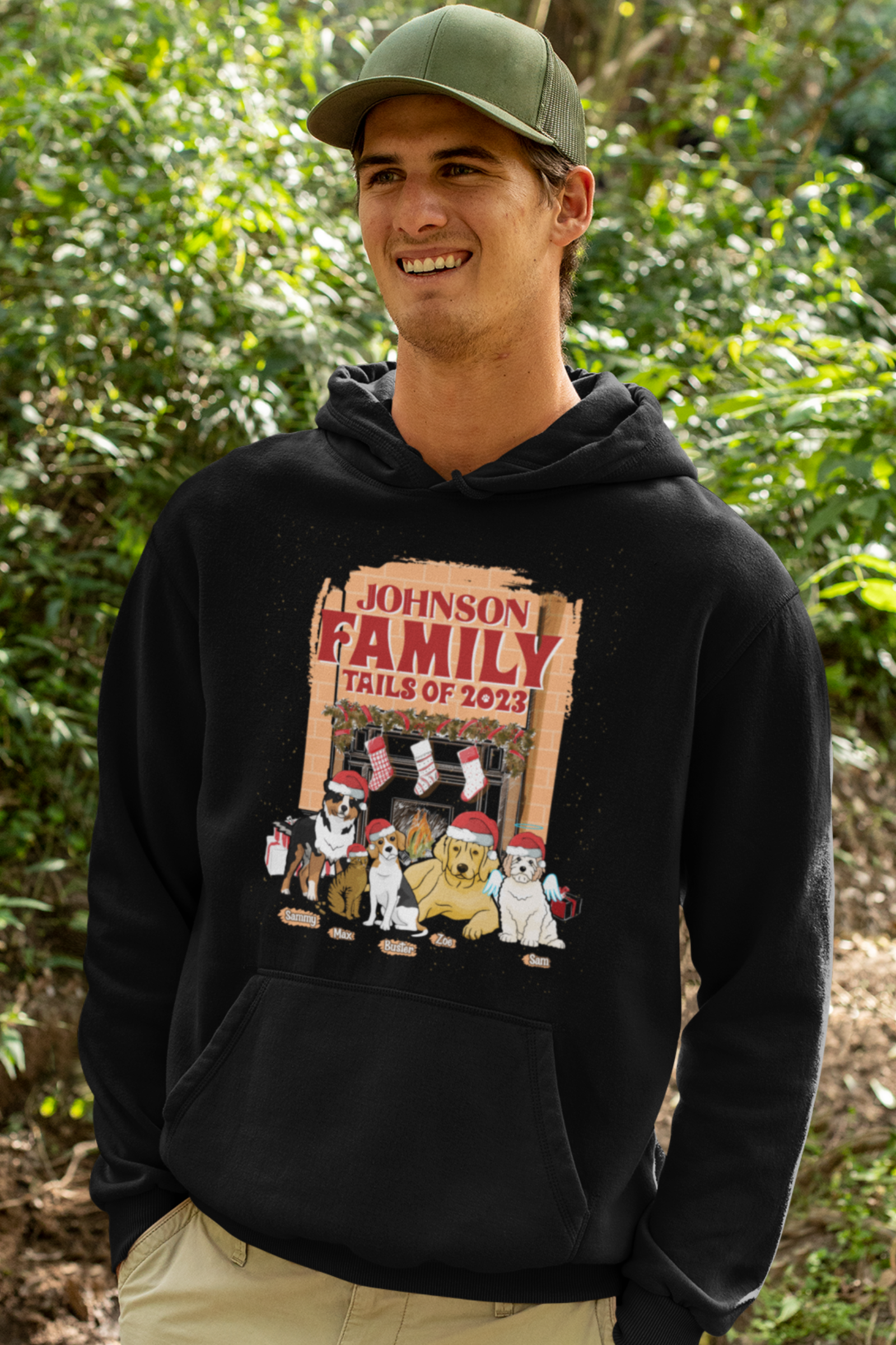 Family Tails....... Christmas Customized Hoodie for Pet Lovers