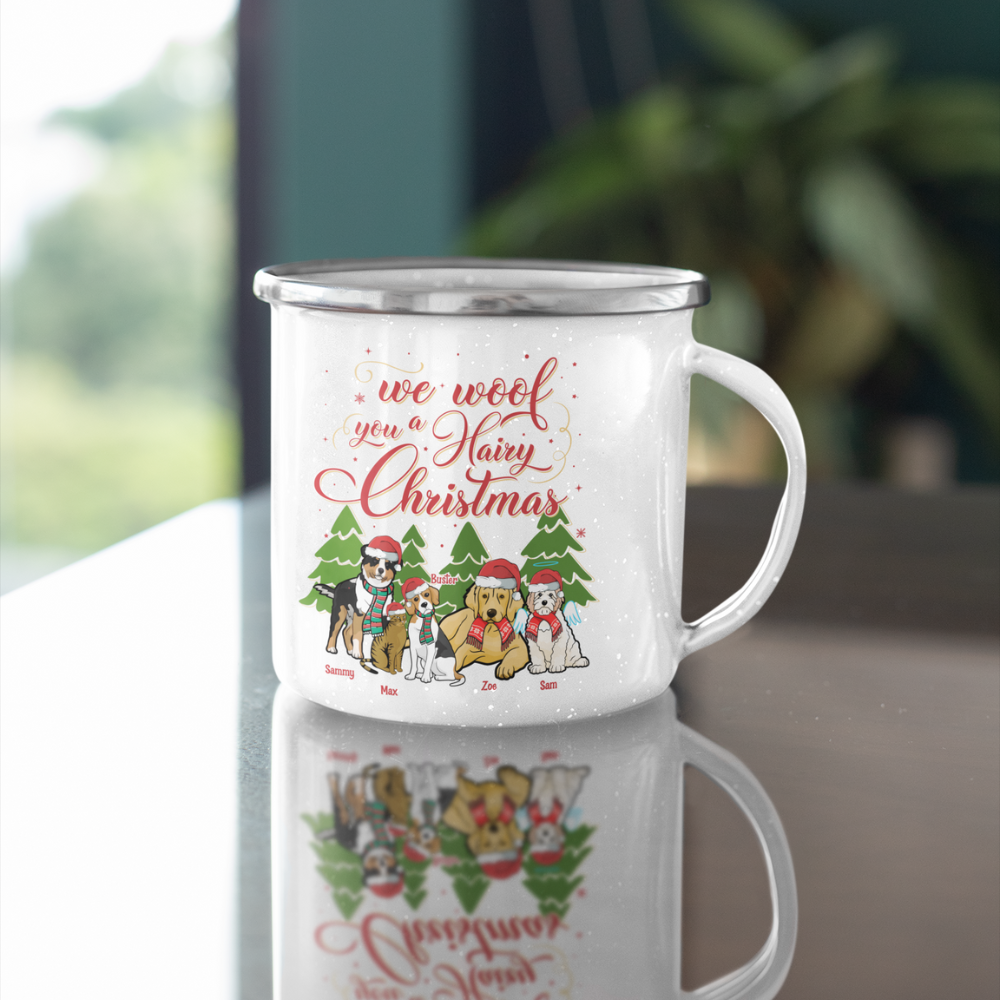 Christmas Themed Customized Enamel Mug for Pets Lover