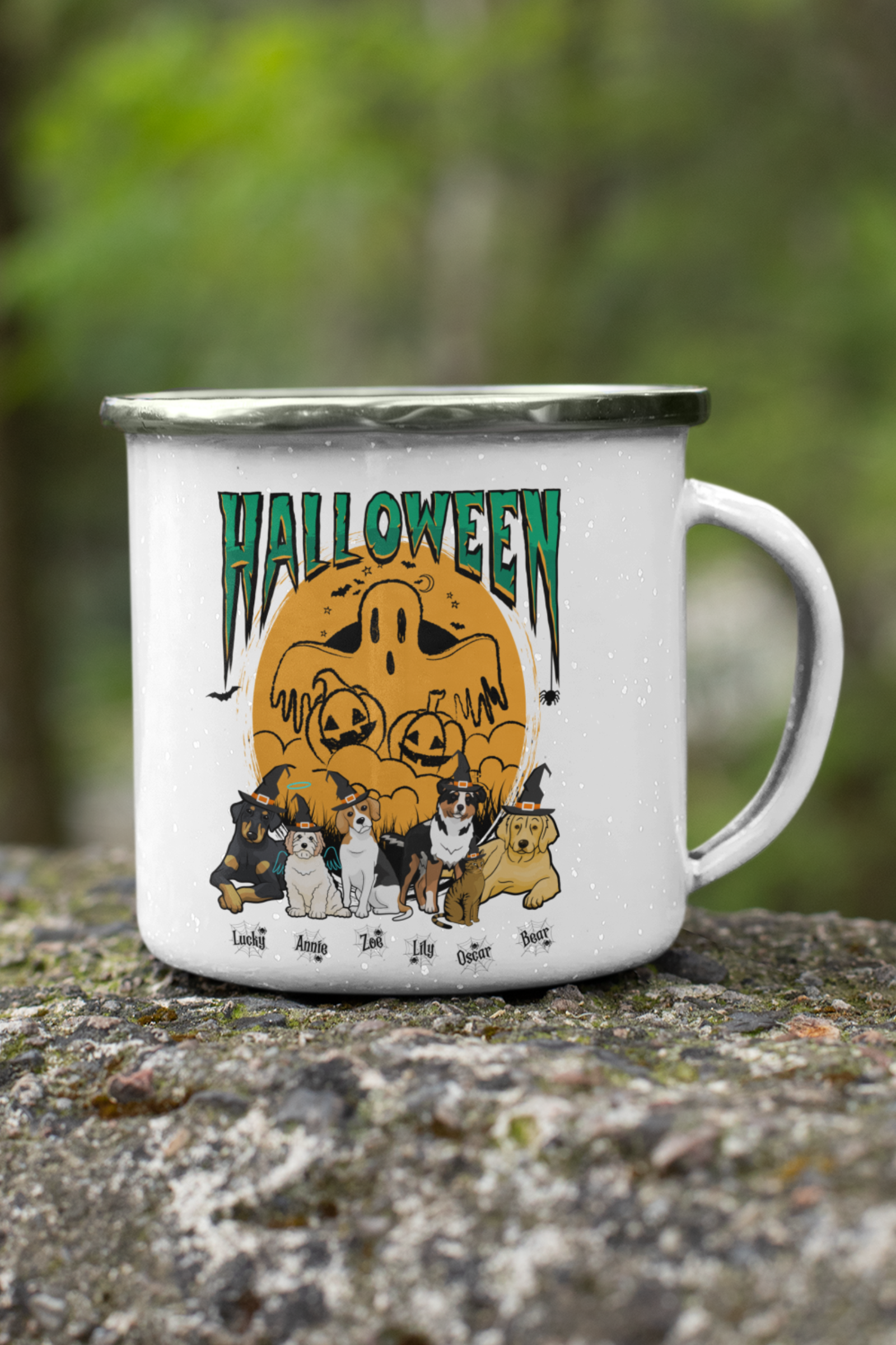 Happy Halloween Personalized Enamel Mug For Dog Parents