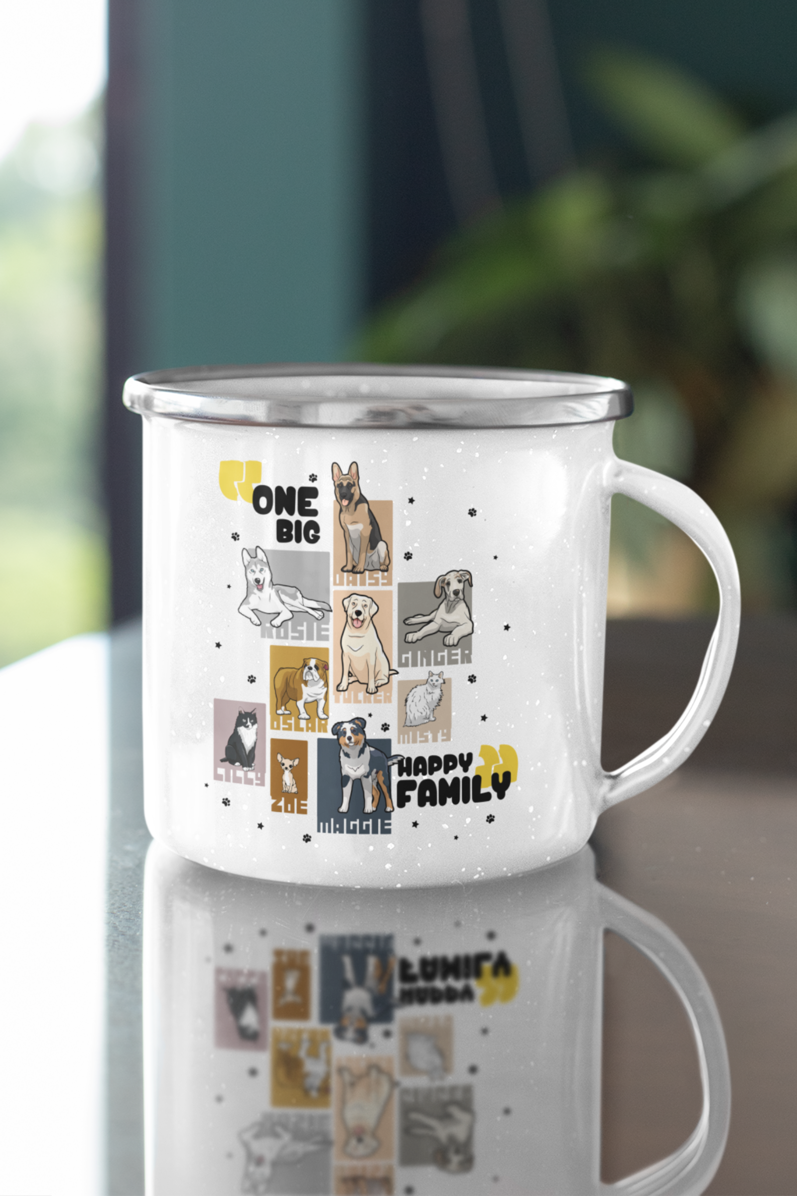 Big Family Themed Enamel Mug