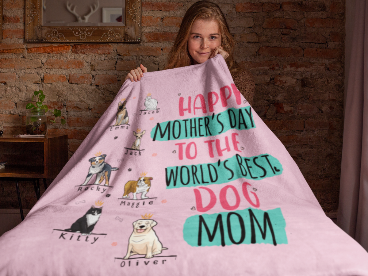 Happy Mother's Day Personalized Blanket for Dog Moms