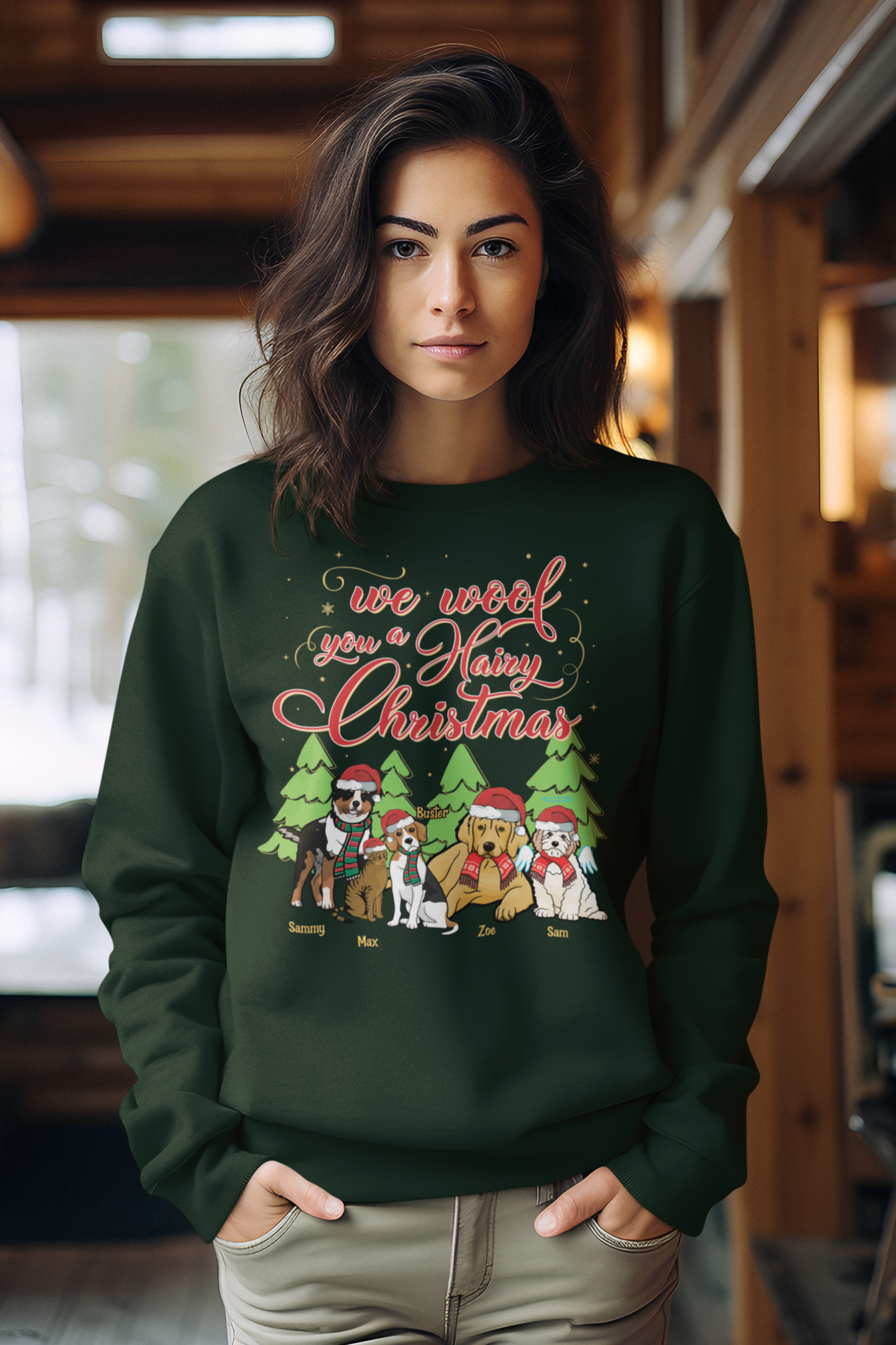 Christmas Themed Sweatshirt For Pet Lovers