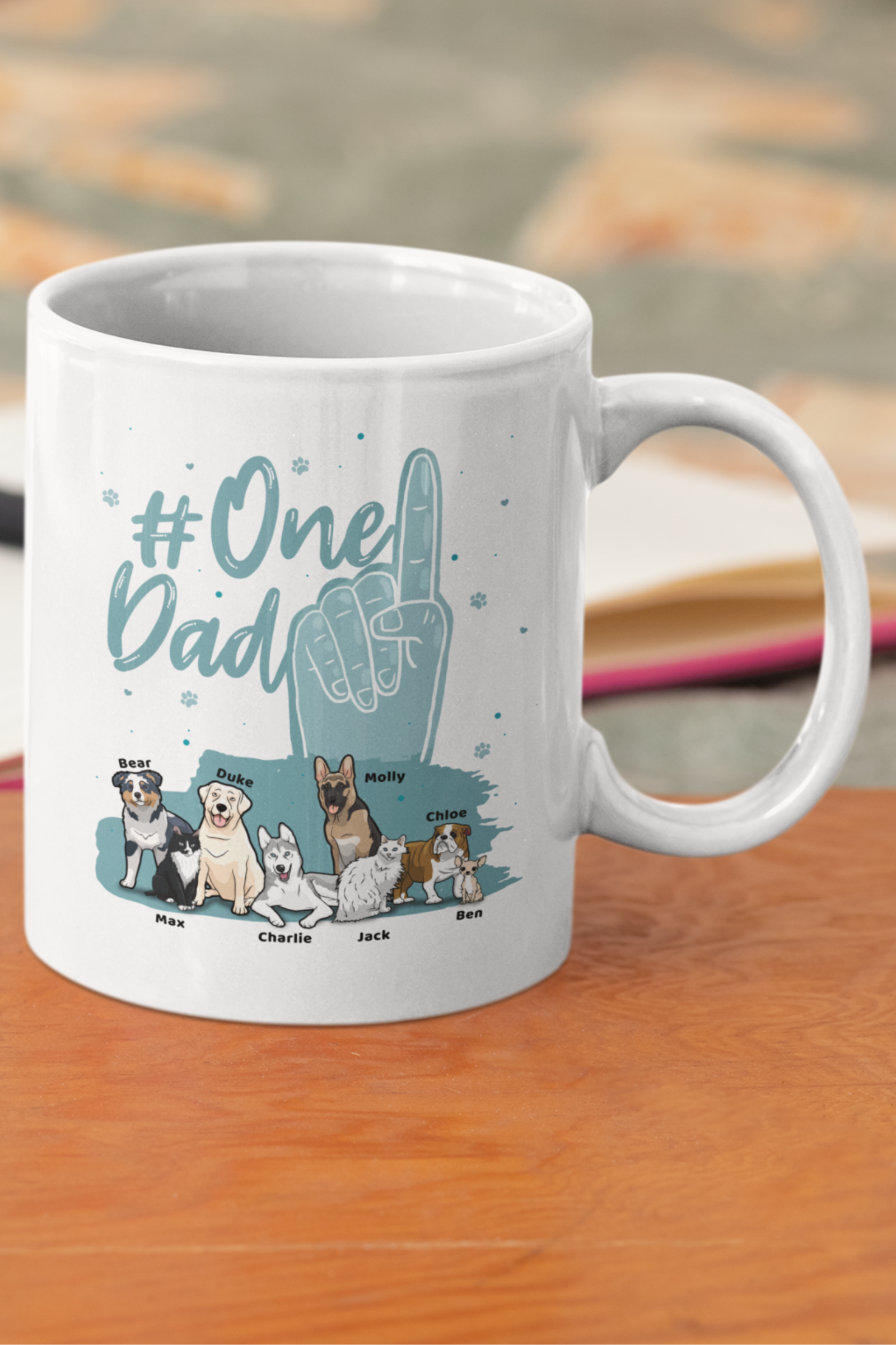 One Dad Themed Coffee Mug for Dog Lovers