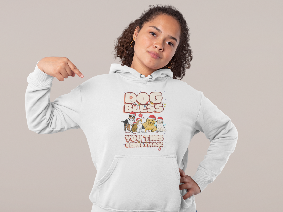 Dog Bless You This Christmas Customized Hoodie for Pet Lovers