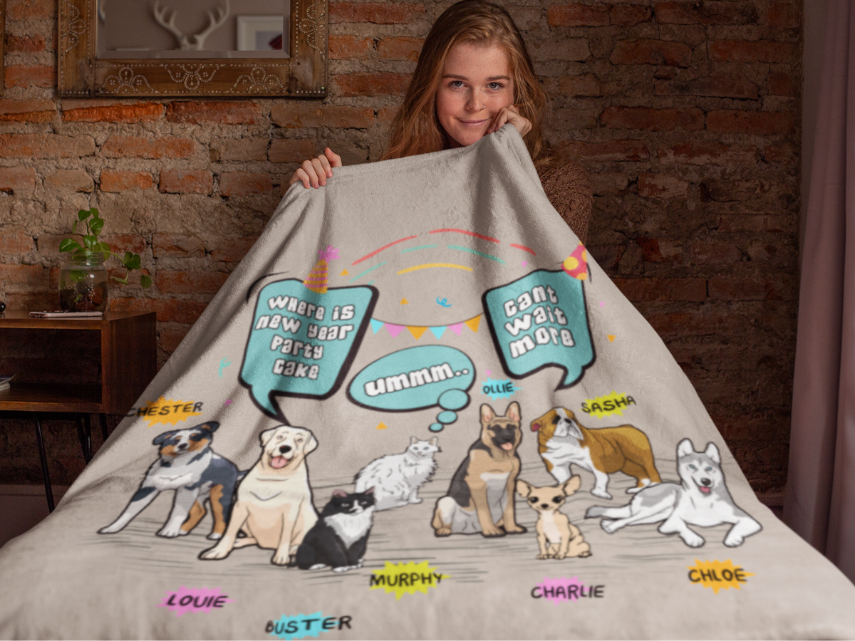 New Year Personalized Blanket for Pet Lovers
