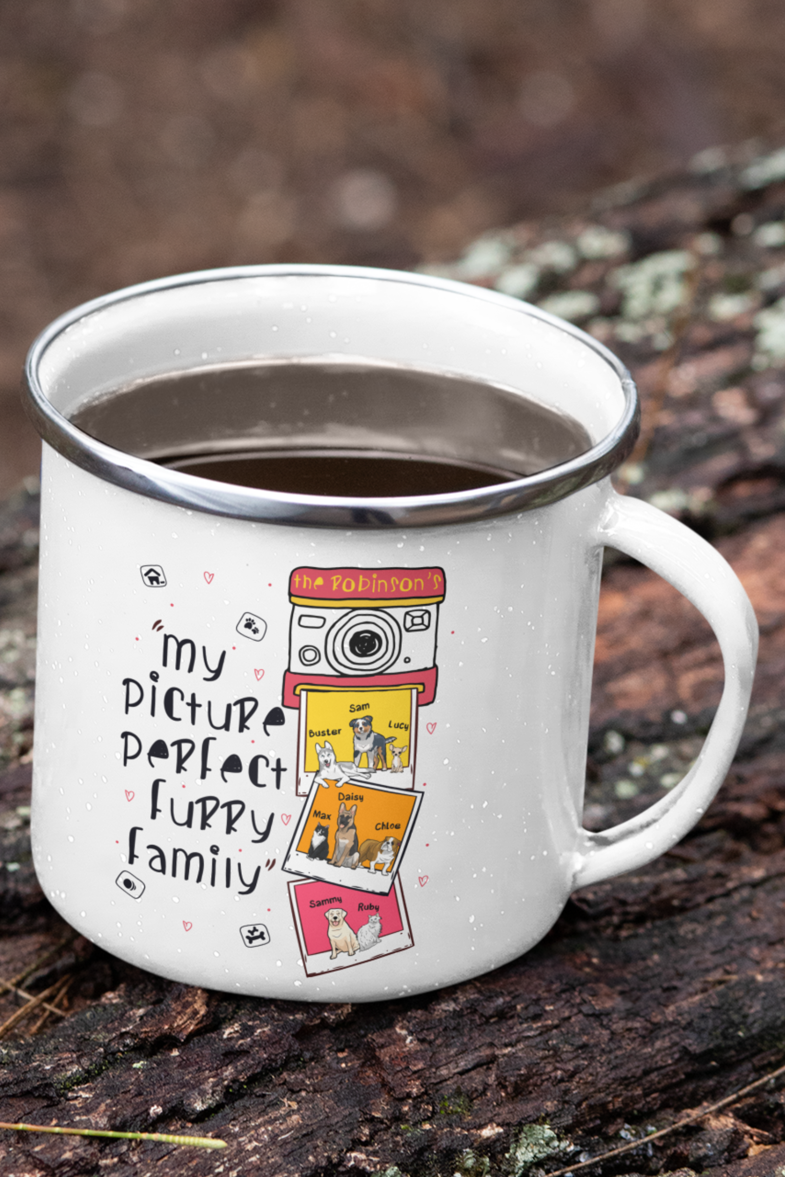 Picture Perfect Enamel Mug for Pet Lovers