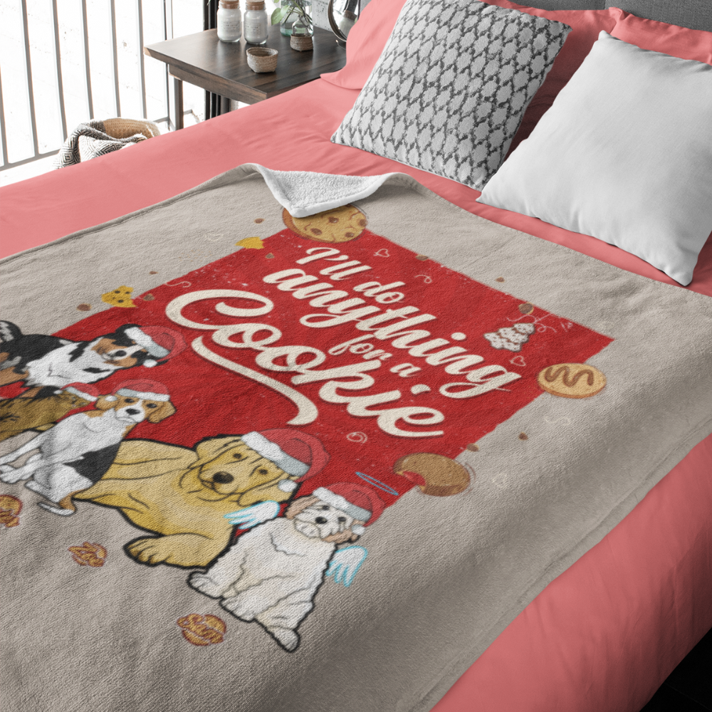 I"ll Do Anything For A Cookie Personalized Blanket for Pet Lovers