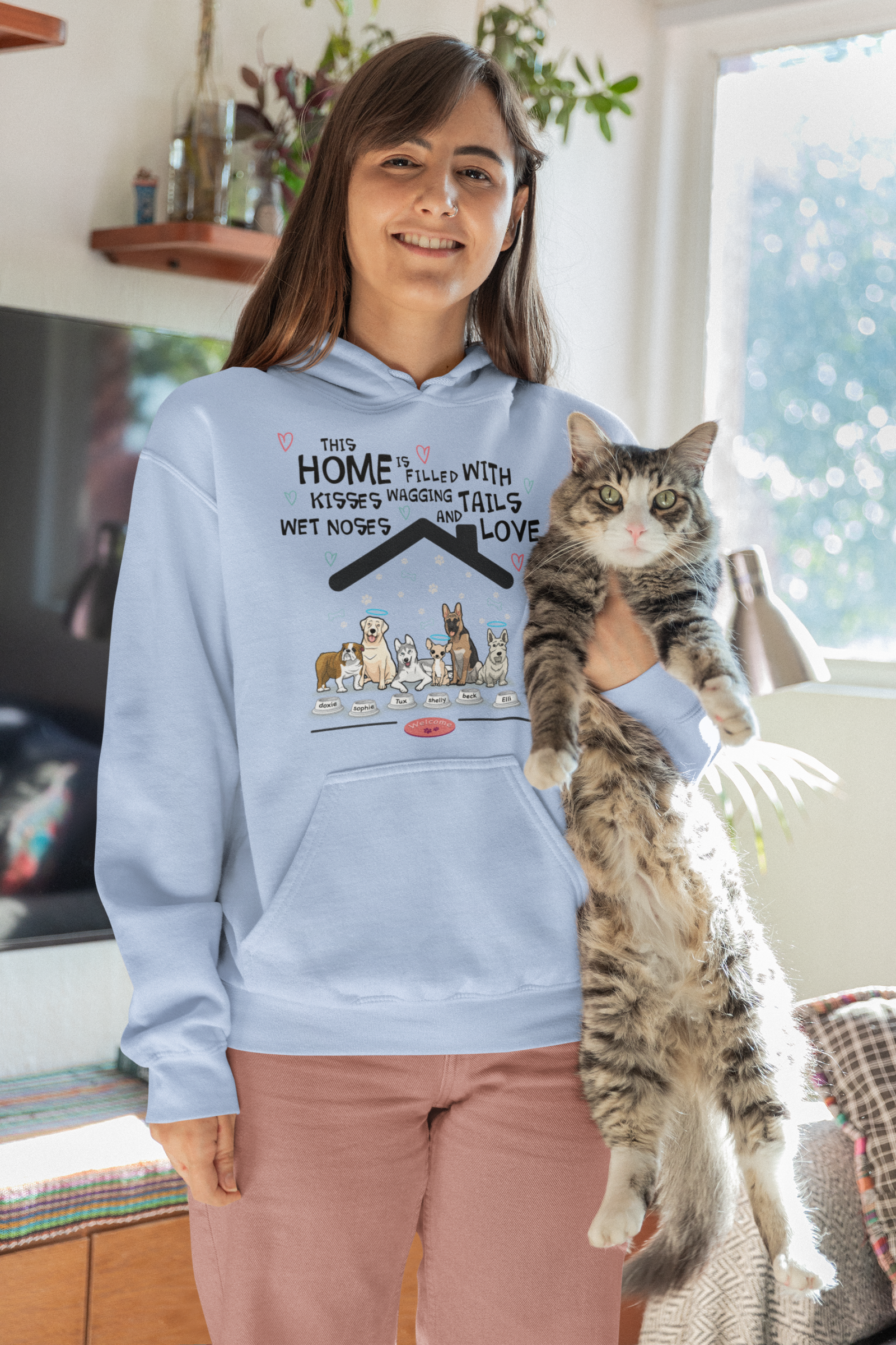 A Home Filled With Kisses...... Personalized Hoodie for Pet Lovers