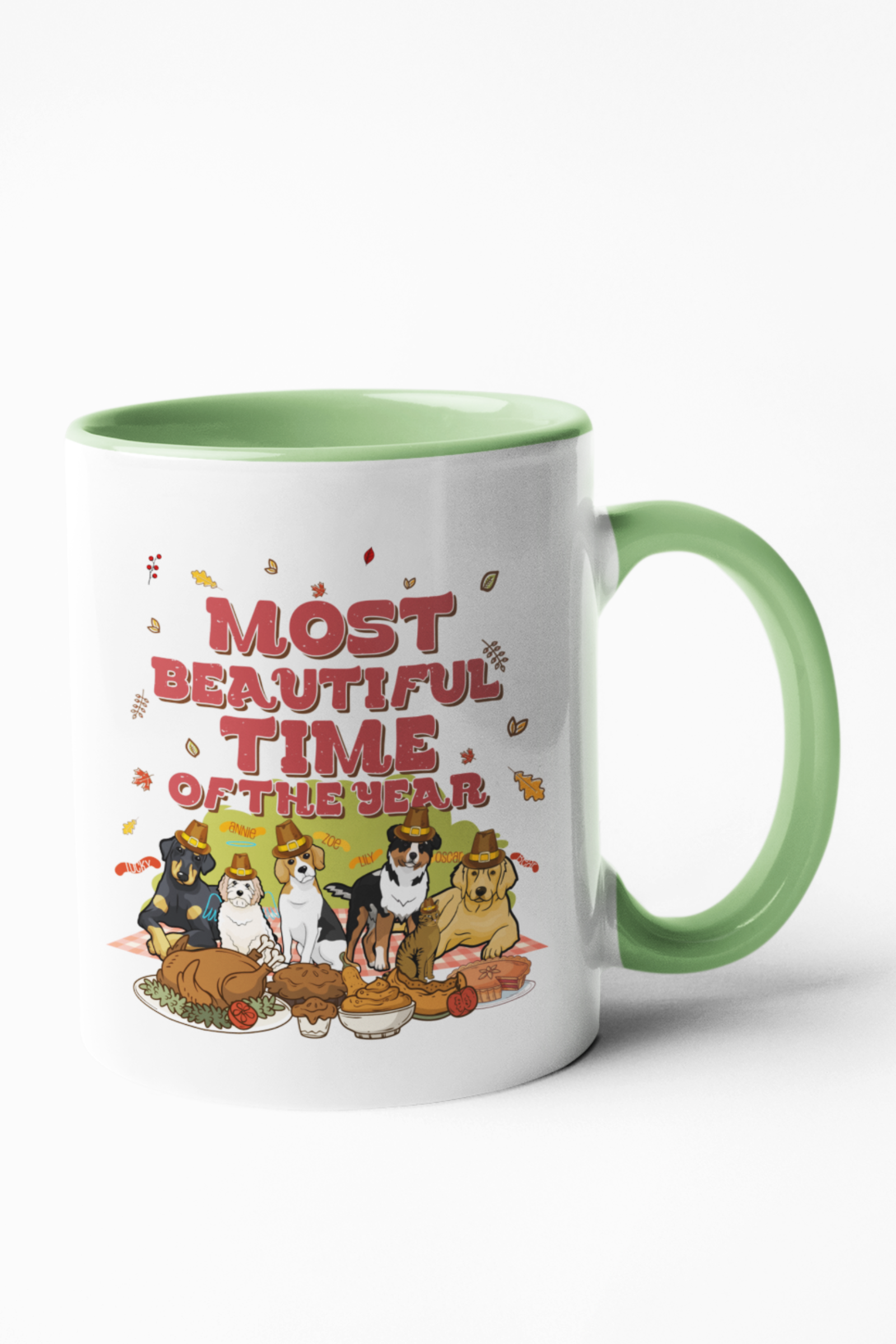 Most Beautiful Time Accent Mug with Personalized Pet Names for Pet Lovers