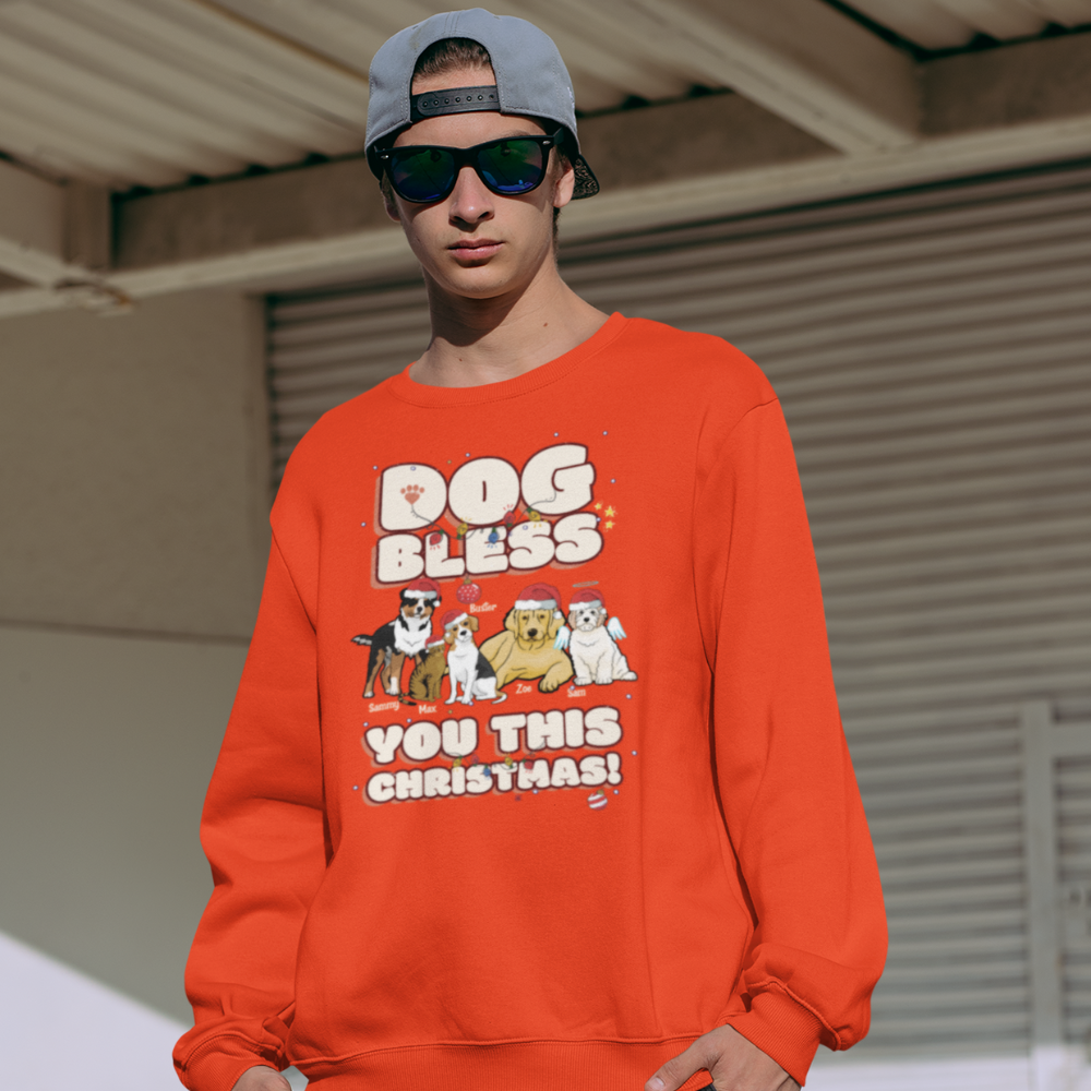 Dog Bless You This Christmas...... Customized Sweatshirt For Pet Lovers