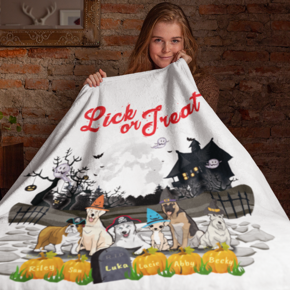 Halloween Themed Personalized Blanket for Pet Lovers