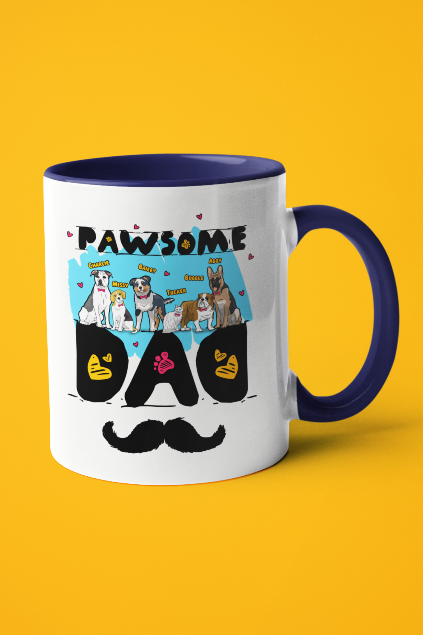 Pawsome Dad Color Accent Mug for Dog Fathers