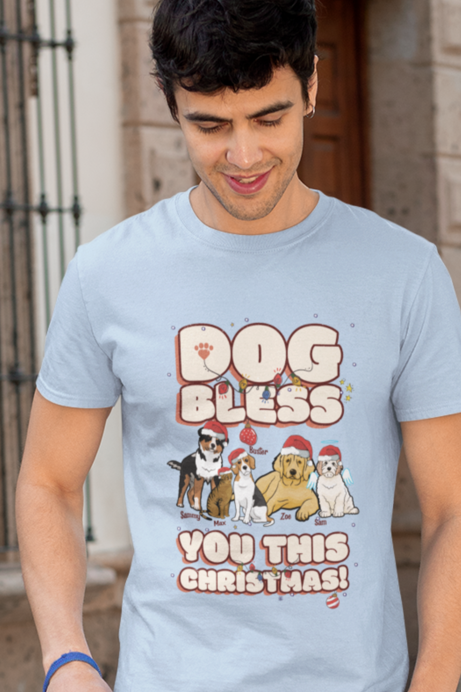 Dog Bless You This Christmas Personalized Tee Shirt For All Pet Lovers