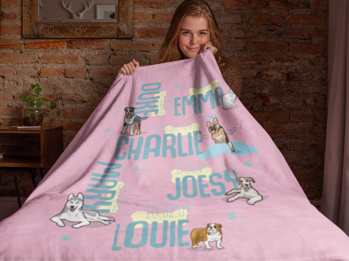 Dog Dates Personalized Blanket for Pet Lovers