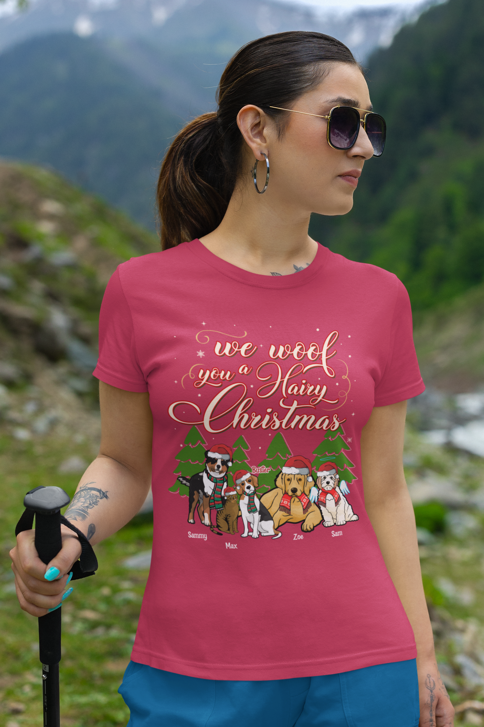 Christmas Themed Personalized Tee Shirt For All Pet Lovers