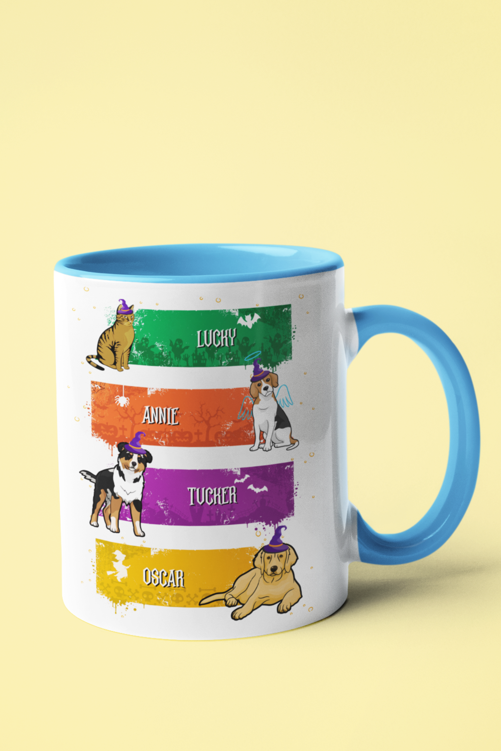 Halloween Accent Mug with Customized Pet Names for Pet Lovers