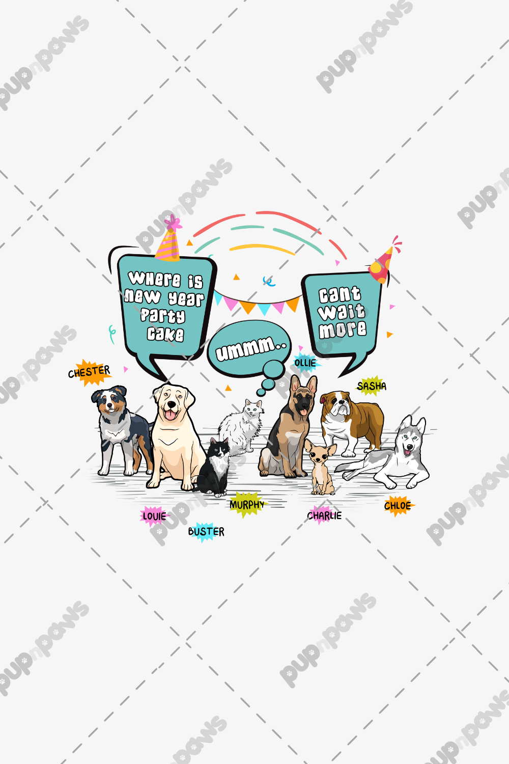 Where Is The New Year Party...... Enamel Mug for Dog Lovers