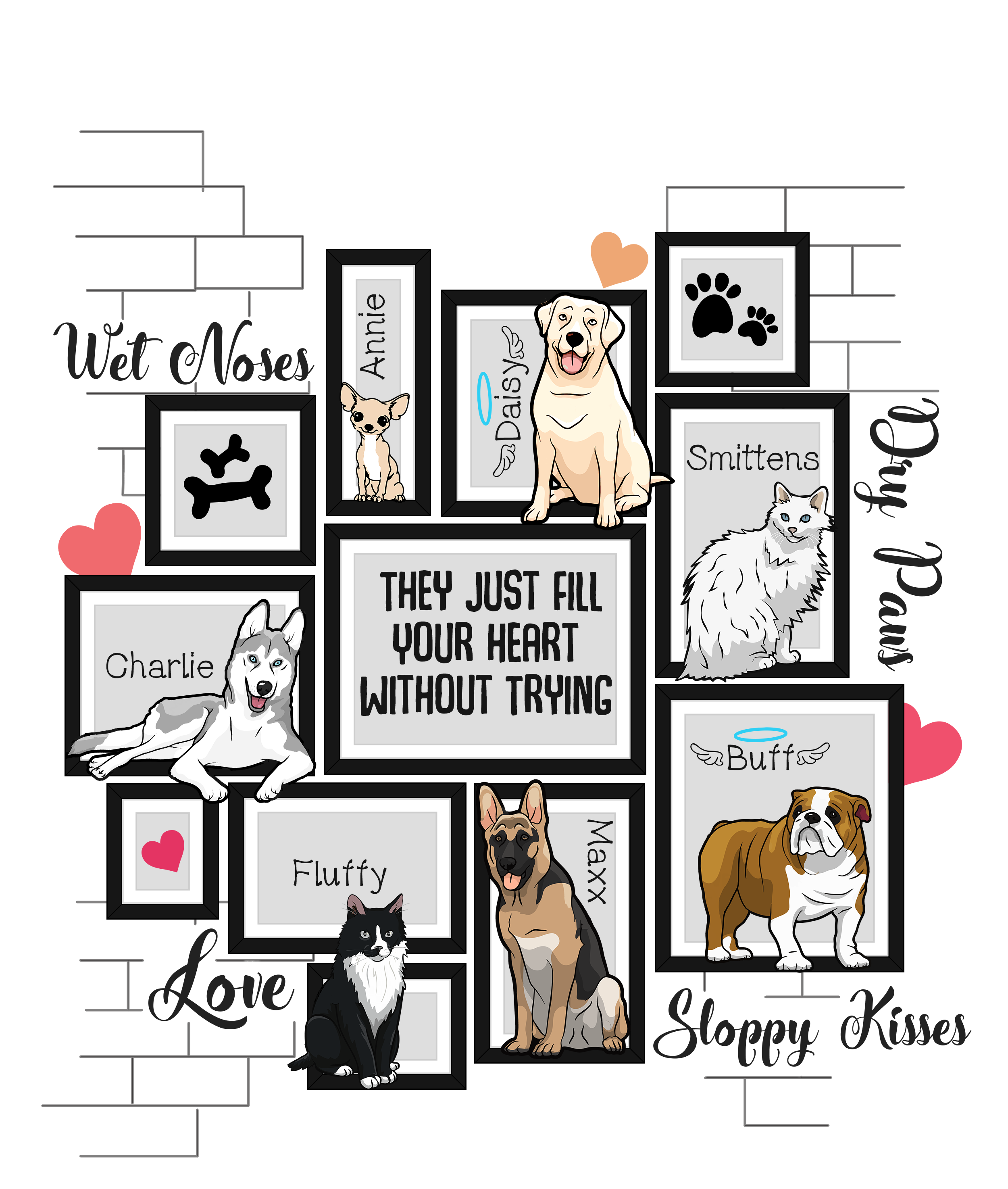 Dog Frame Memories Themed Personalized Blanket for Pet Lovers