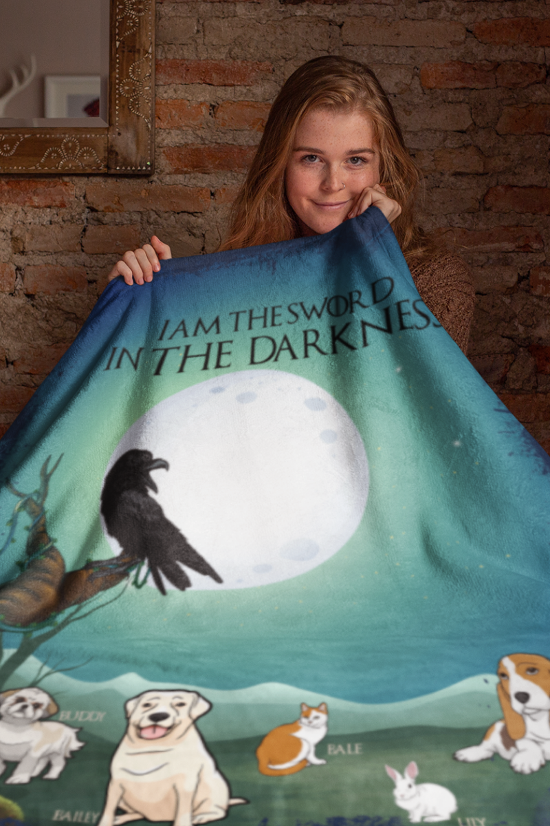 "The Sword In The Darkness" Personalized Throw Blanket (Premium Sherpa)