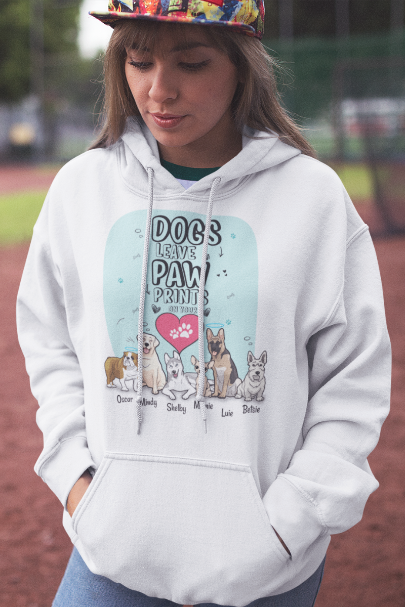 Dogs Leave Paw Prints Hoodie For DogLovers