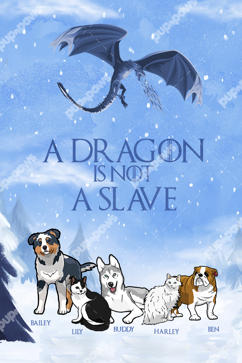 "Dragon Is Not A Slave" Themed Personalized Digital Wallpaper