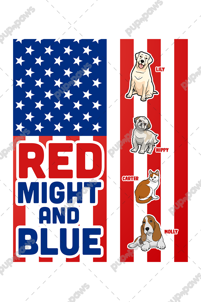 Red Might And Blue Throw Blanket for Pet Lovers (Premium Sherpa)