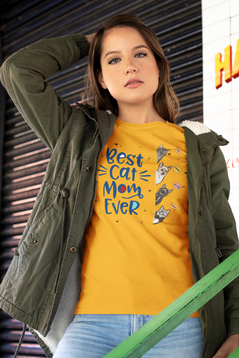 Personalized Best Cat Mom Tee