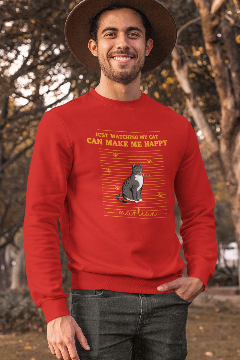 Just Watching My Cat.. Personalized Sweatshirt For CatLovers