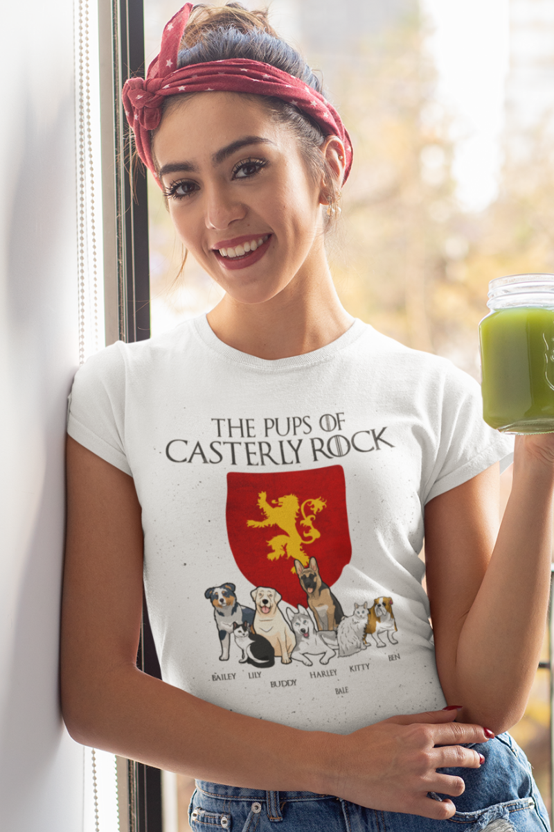 Personalized "The Pups Of Casterly Rock" Tee For Pet lovers