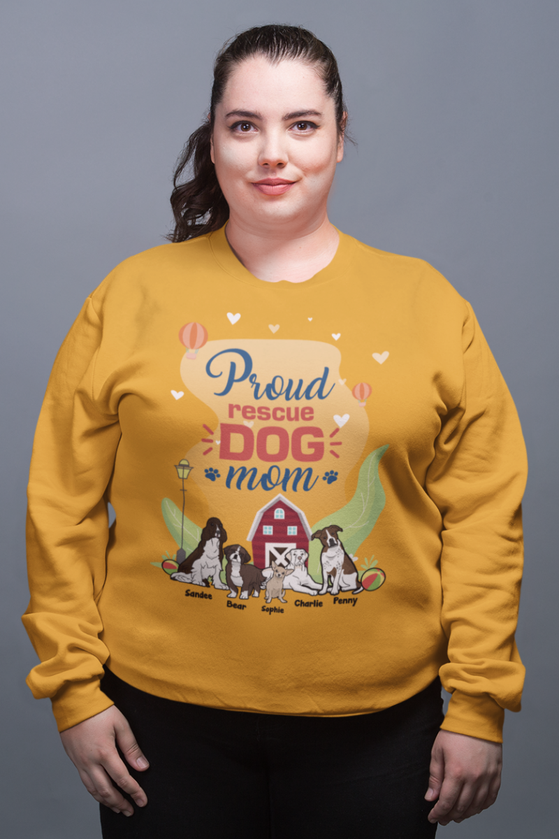 Proud Rescue Dog Mom Personalized Sweatshirt