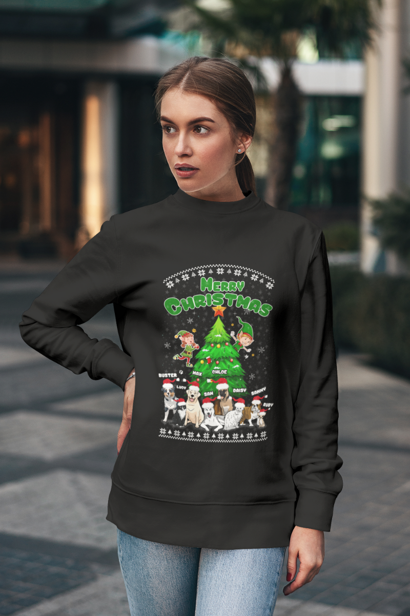Christmas Themed Sweatshirt For Dog Lovers