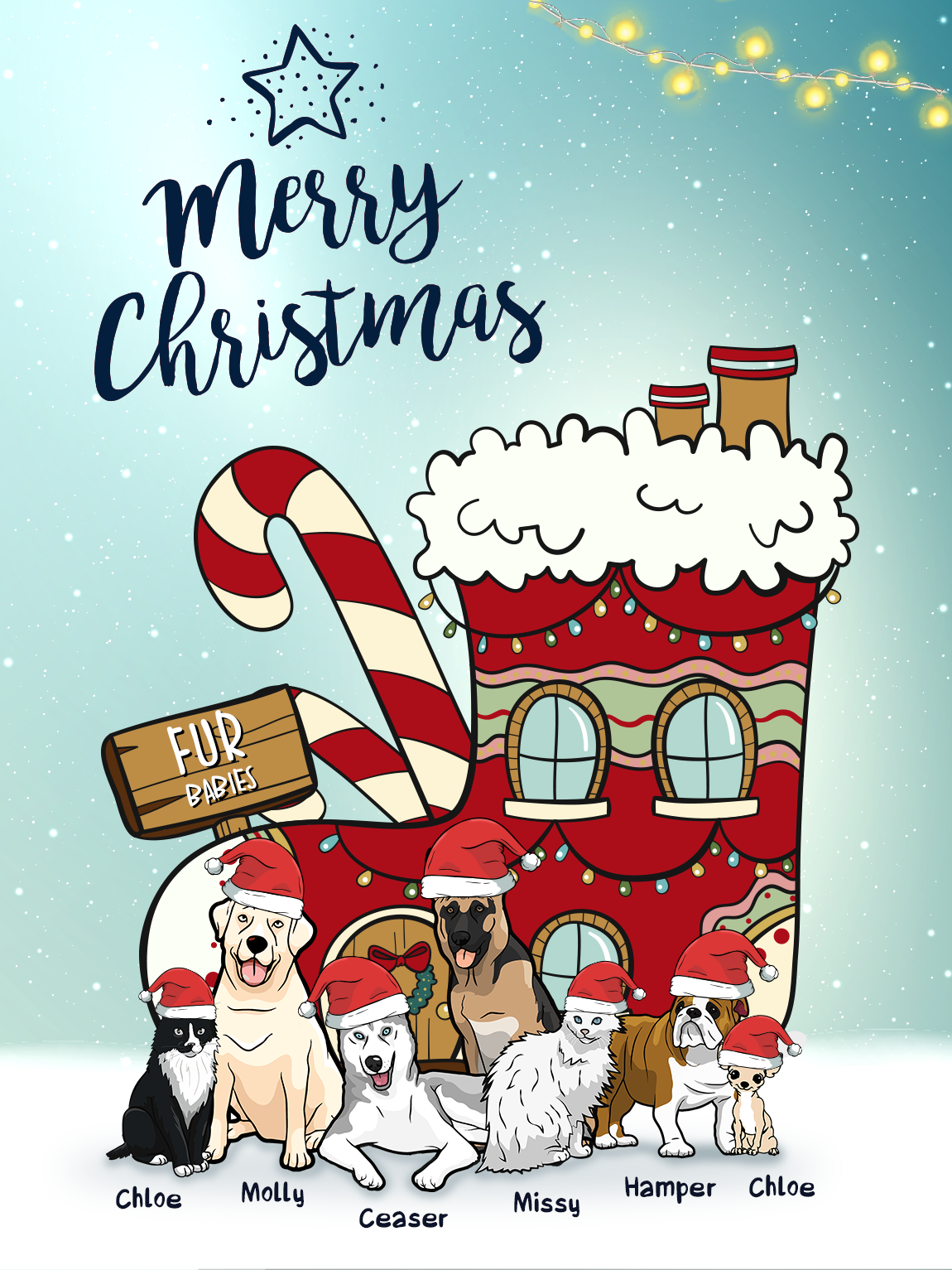 Wallpaper Design 13 Wishing Merry Christmas (Digital Image only)