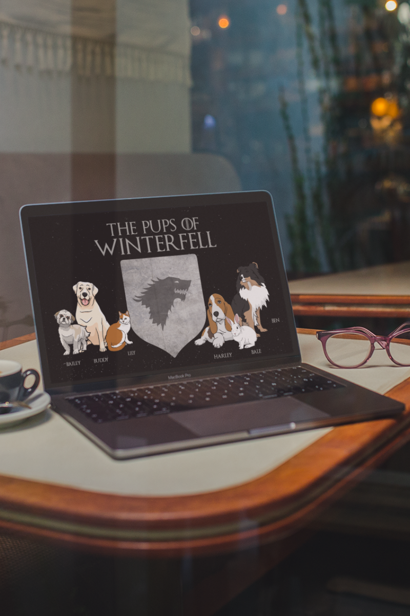 "The Pups Of Winter Fell" Personalized Digital Wallpaper