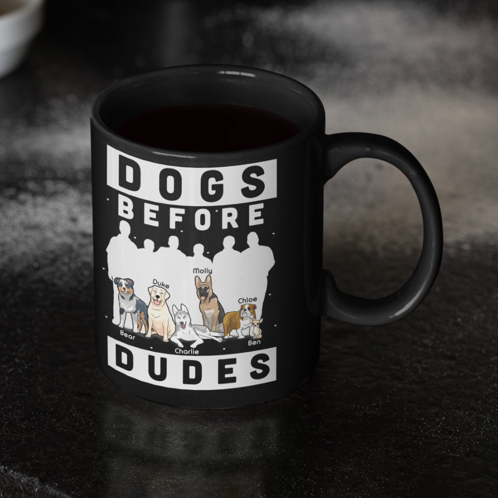Dogs Before Dudes Personalized Dog Mom Mug