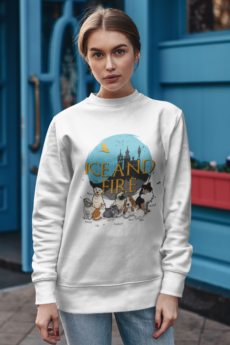 Fire & Ice Themed Sweatshirt For Pet lovers