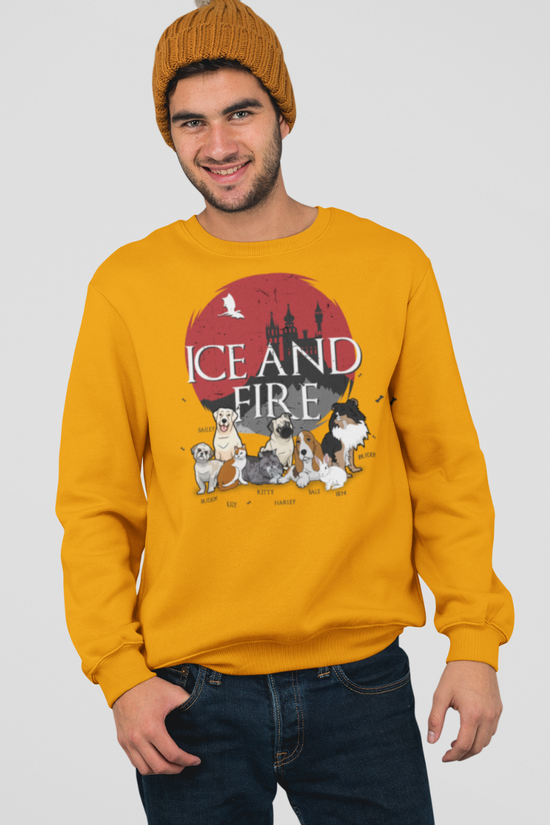 Fire & Ice Themed Sweatshirt For Pet lovers