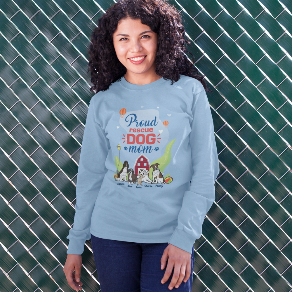 Proud Rescue Dog Mom Personalized Sweatshirt