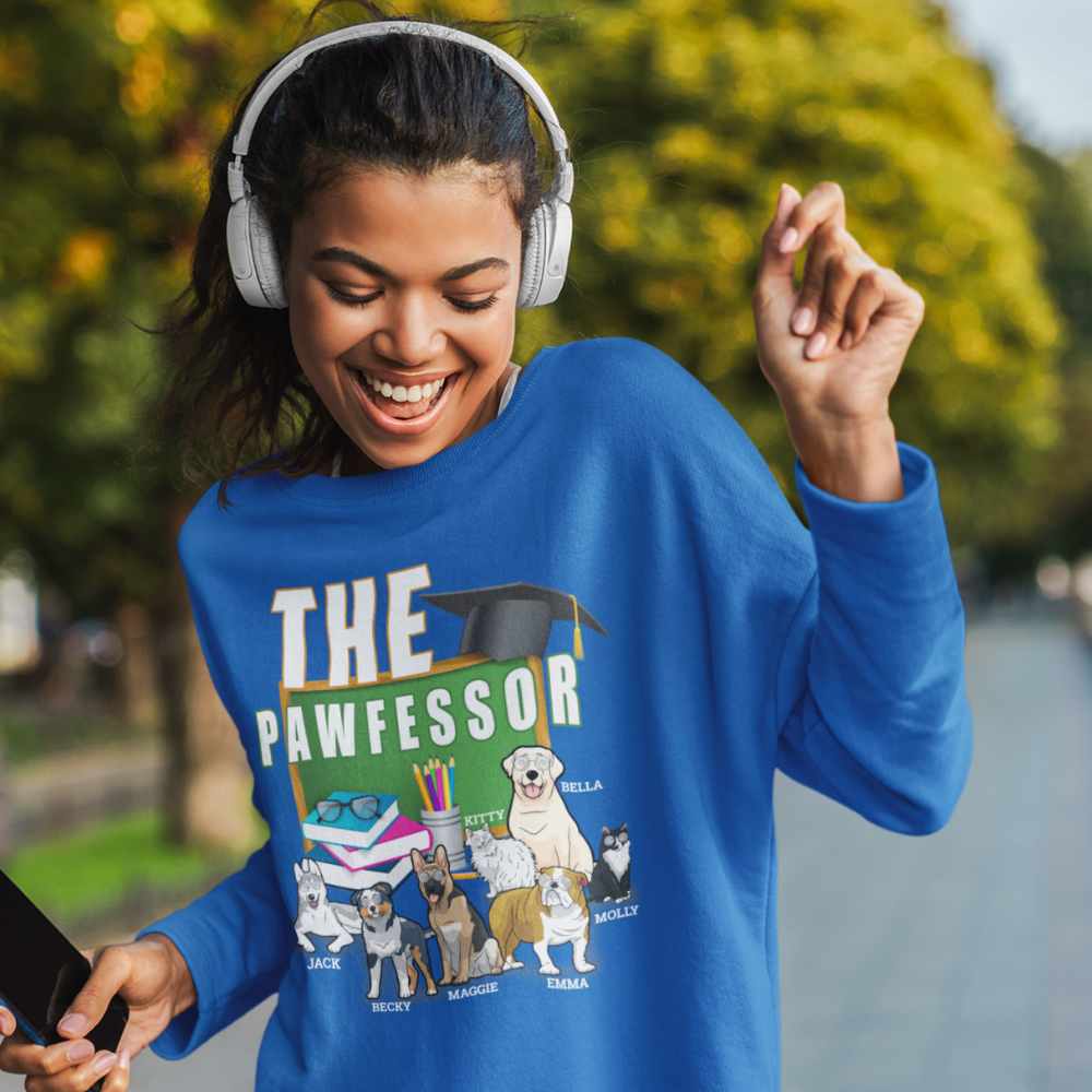 The Pawfessor Customized Sweatshirt For Dog Lovers