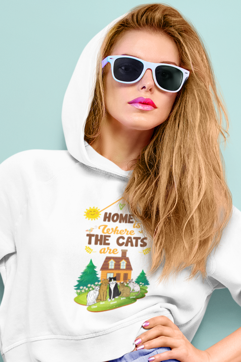 Home Is Where The Cats Are...Personalized Hoodie