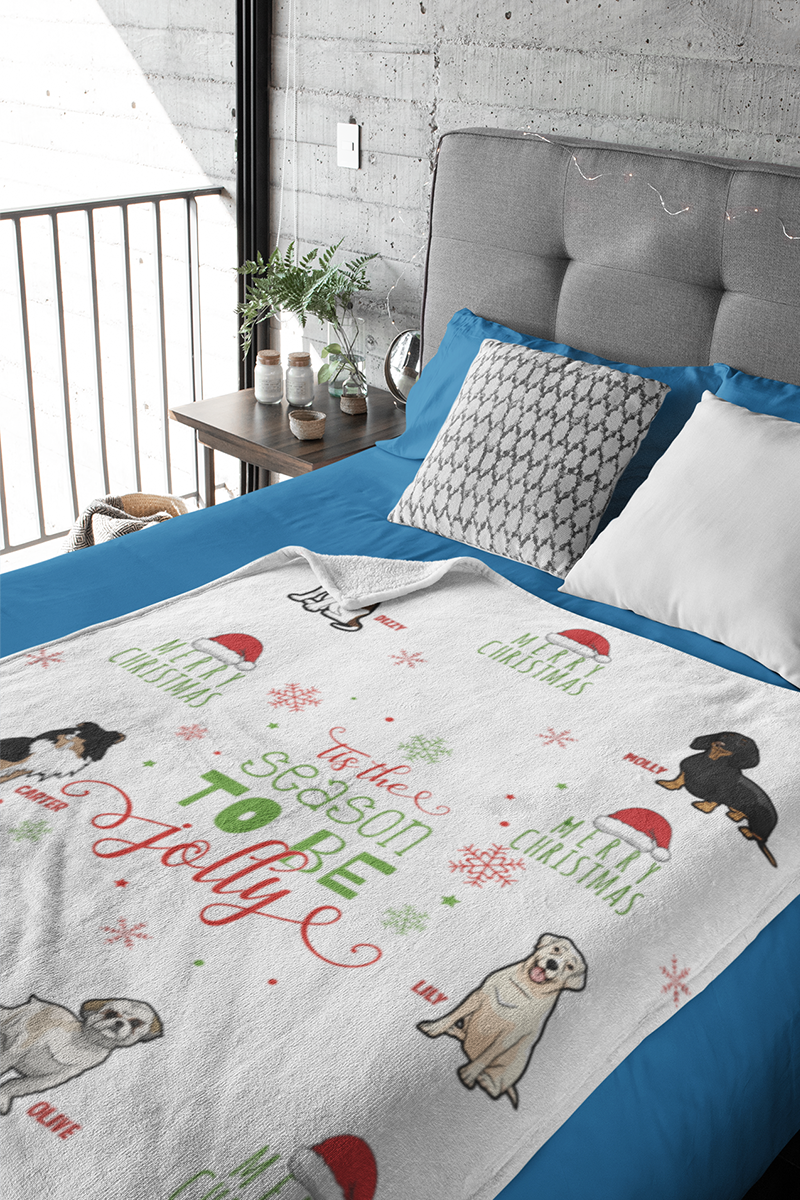 Christmas All Over Print Throw Blanket (Premium Sherpa)