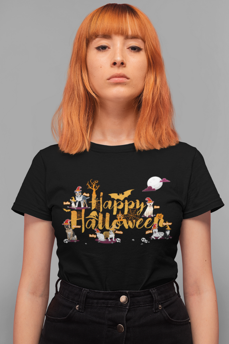 Happy Halloween Personalized Dog Lovers Tee