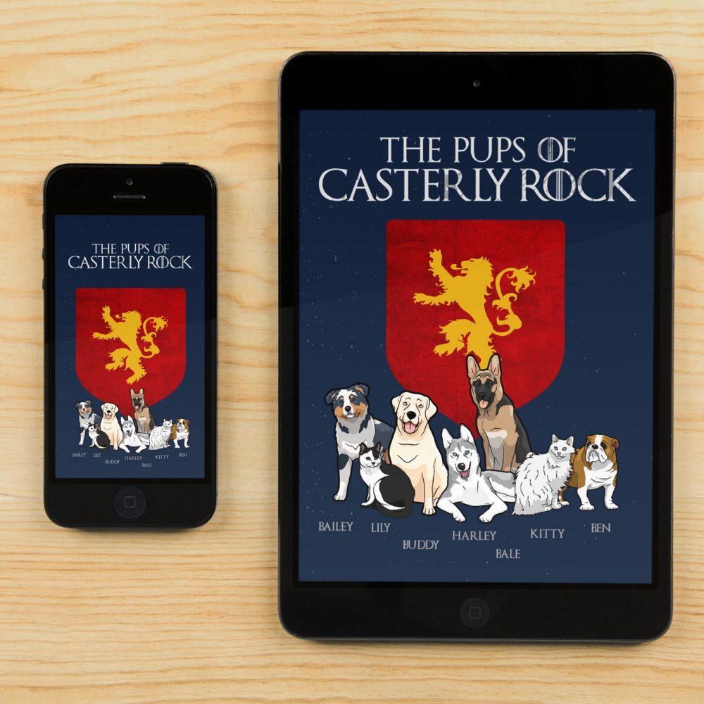 "The Pups Of Casterly Rock" Personalized Digital Wallpaper