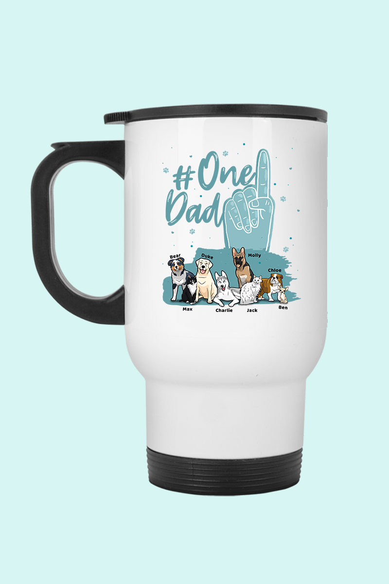 #One Dad Personalized Travel Mug For Dog Dads