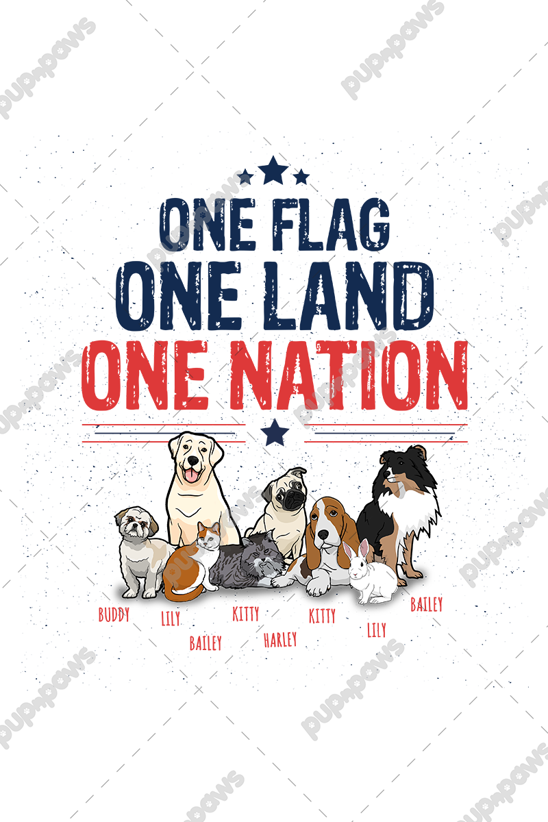 One Flag, One Land, One Nation Tee For Pet Parents