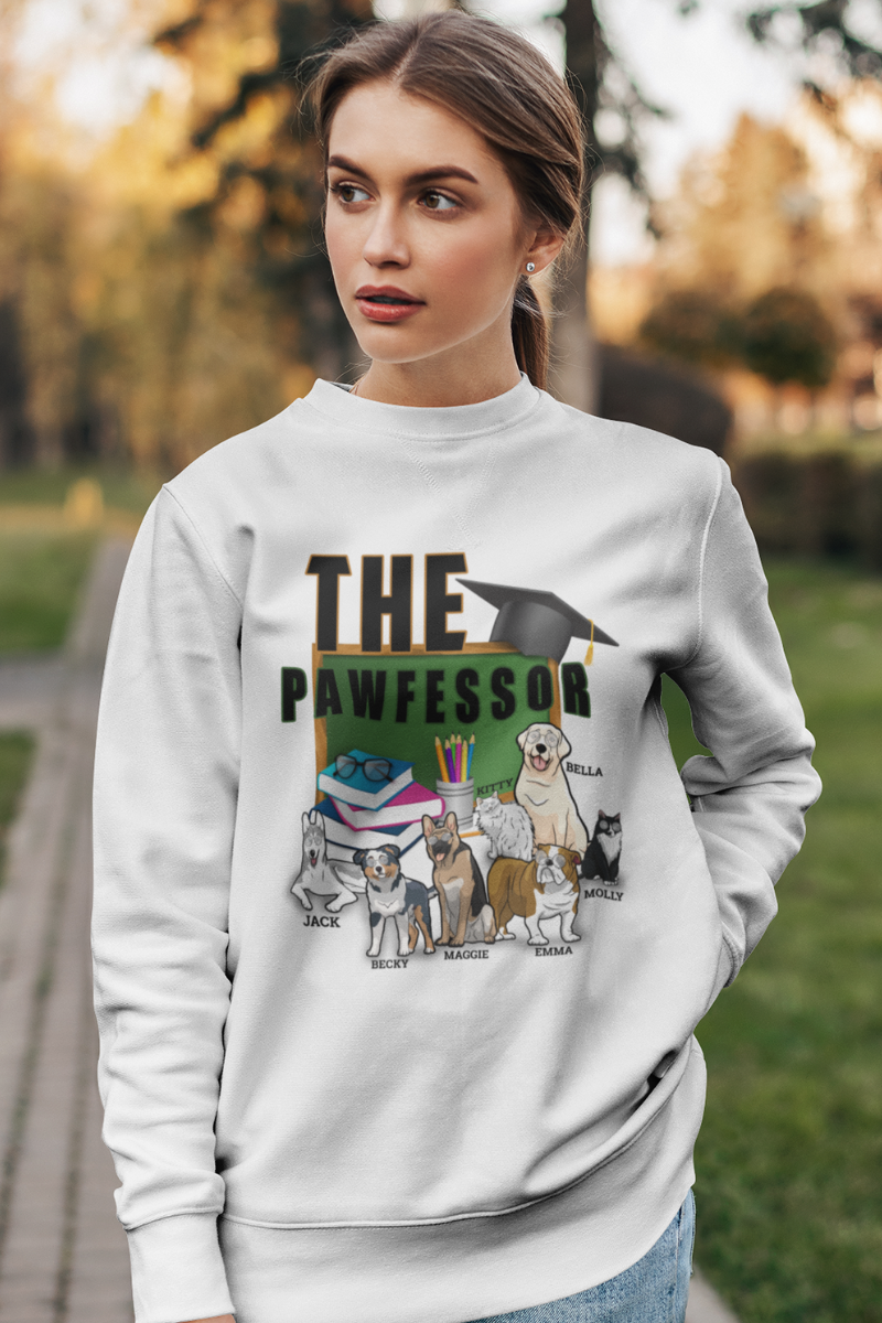 The Pawfessor Customized Sweatshirt For Dog Lovers
