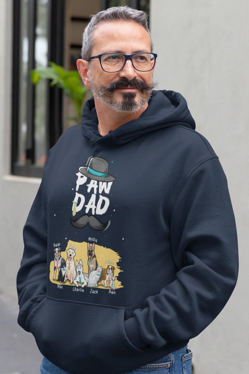 Personalized Paw Dad Dog Hoodie